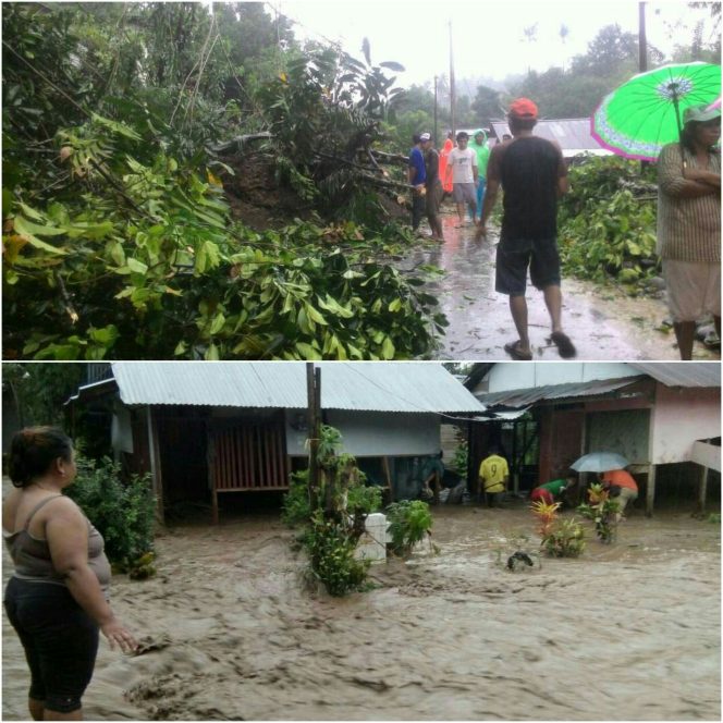 
 Tampak situasi banjir dan tanah longsor di Kelurahan Gogagoman