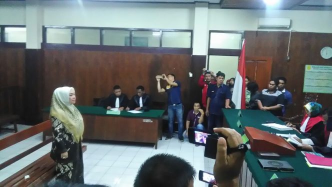 
 MMS menjalani sidang putusan di Pengadilan Tipidkor Manado, Rabu (19/7).