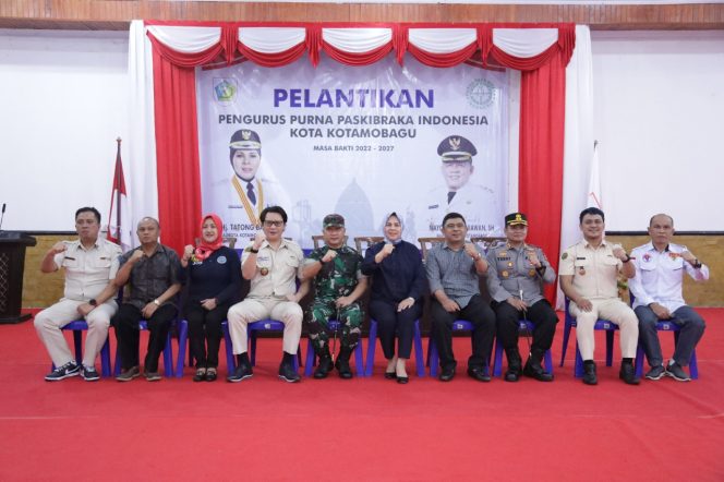 
 Tatong Hadiri Pelantikan Pengurus Purna Paskibaraka Indonesia Kota Kotamobagu Periode 2022-2027