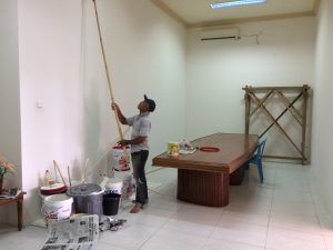 Foto suasana pengerjaan diruangan wakil Bupati terpilih