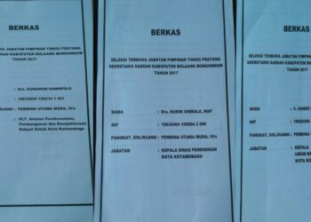 Tiga Pejabat Pemkot Susul Tahlis Mendaftar Sekda Bolmong