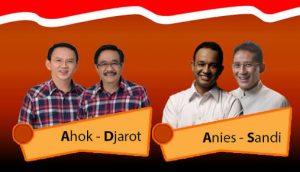 Pasangan Calon Gubernur DKI, Ahok-Djarot dan Anies-Sandy