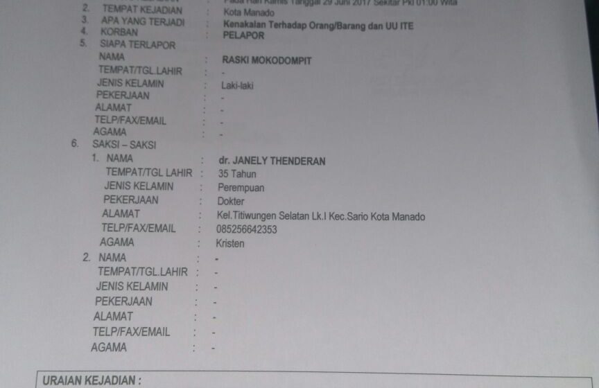 Dilaporkan ke Polresta Manado, Raski: Laporan Sudah Dicabut