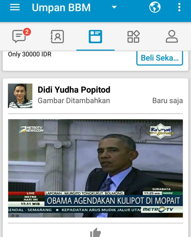 
Memek Obama ke Mopait di akun BBM