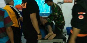 Tim SAR, Yon Armed Bogani dan TRC PB BPBD Selamatkan Anak Tenggelam