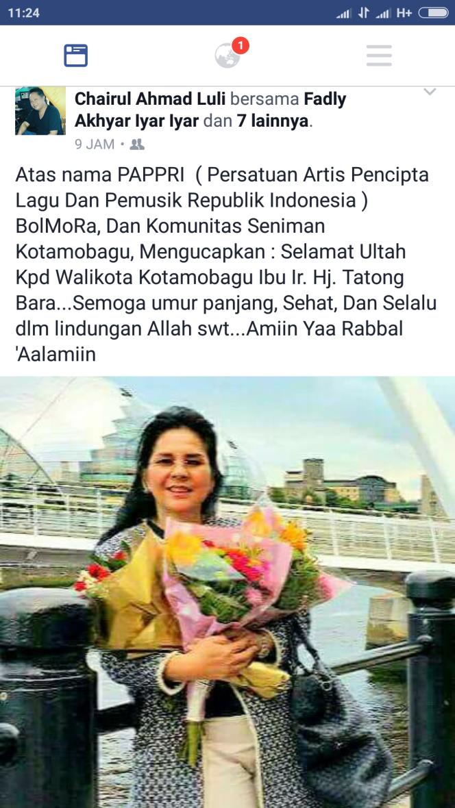 
Ucapan selamat netizen kepada Walikota Tatong Bara