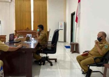 Yarlis Rapat dengan Dirjen Bina Pembanguan Kemendagri Lewat Vidcon