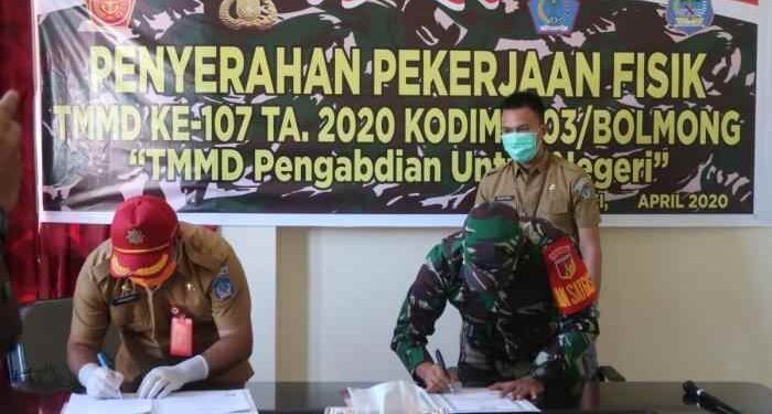 Naskah Pekerjaan Fisik Kegiatan TMMD Ke-107 Ditandatangani