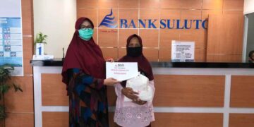 Peduli Dampak Pandemi Covid-19, Bank SulutGo Cabang Molibagu Berbagi Sembako untuk Pensiunan