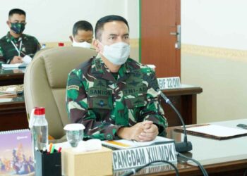 Pangdam Bahas New Normal dengan Panglima TNI Lewat Video Conference