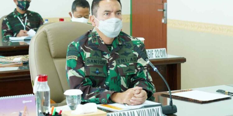 Pangdam Bahas New Normal dengan Panglima TNI Lewat Video Conference