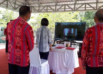 Pencapaian TPB-14, Bupati Yasti Ikuti Vidcon Peluncuran Kemitraan Kepala Daerah Pesisir