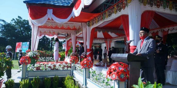 Mekal Bacakan Teks Proklamasi di Upacara HUT ke-75 RI di Kotamobagu