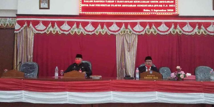 DPRD Bolsel Gelar Paripurna Tahap Satu KUA PPAS Tahun 2021