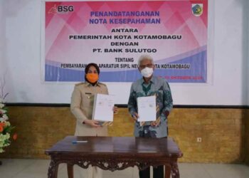 Wali Kota Kotamobagu dan Dirut BSG Tandatangani MoU Pembayaran Gaji ASN