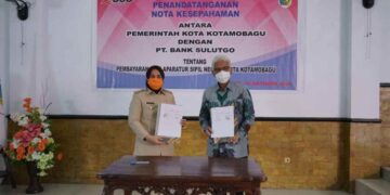 Wali Kota Kotamobagu dan Dirut BSG Tandatangani MoU Pembayaran Gaji ASN