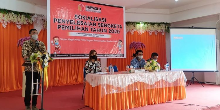 Bawaslu Sulut Sosialisasikan Penyelesaian Sengketa Pilkada di Kepulauan Sangihe