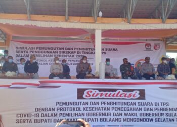 KPU Bolsel Sukses Gelar Simulasi Pemungutan dan Perhitungan Suara dengan Penerapan Protokol Kesehatan