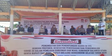 KPU Bolsel Sukses Gelar Simulasi Pemungutan dan Perhitungan Suara dengan Penerapan Protokol Kesehatan