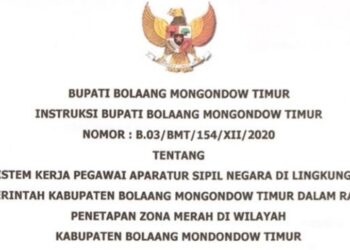 Boltim Zona Merah, Jumlah ASN Masuk Kantor Dibatasi