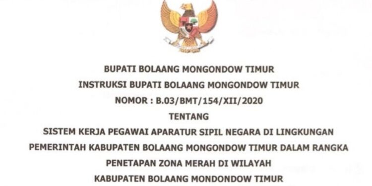 Boltim Zona Merah, Jumlah ASN Masuk Kantor Dibatasi