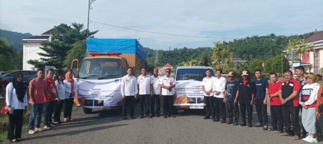 
 Pelepasan bantuan untuk  korban benaca erupsi Gunung Ruang di Sitaro oleh Pemkab Bolsel. (Foto: Istimewa)