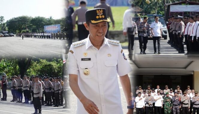 
 Komitmen Lindungi Warga dari Bencana Alam, Pemkab Bolsel dan Polres Gelar Apel Bersama