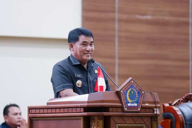 
					Gubernur Sulut Yulius Selvanus di paripurna DPRD penetapan APBD Sulut 2026.
