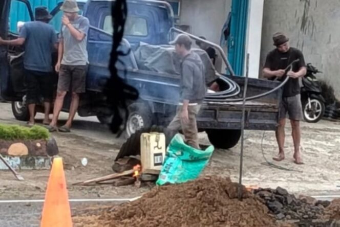 
Perbaikan jaringan air bersih di Matali.