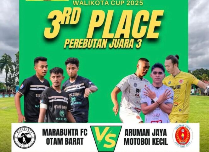 
Marabunta FC vs Aruman Jaya akan bertemu di perebuat juara ke tiga Wali Kota Cup 2025. (Foto: Askot Kotamobagu)
