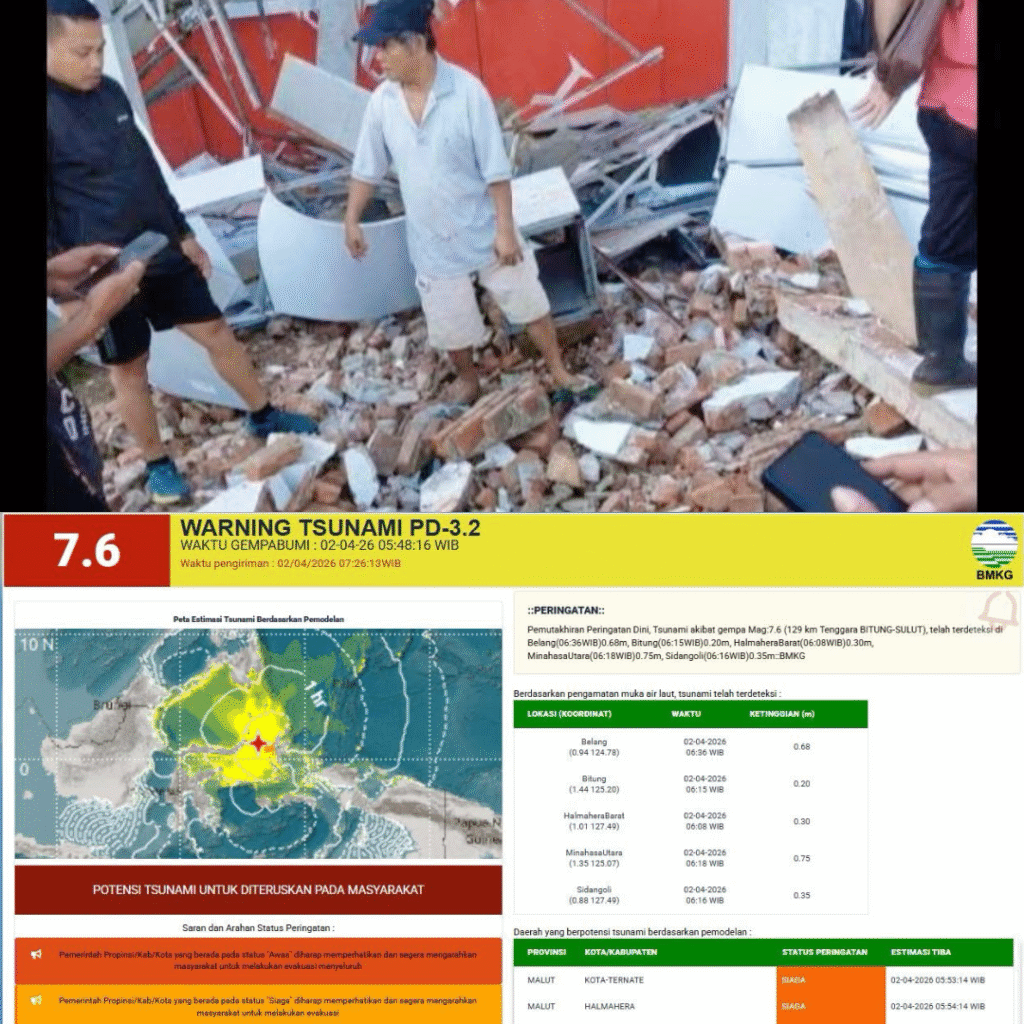 Sulut Diguncang Gempa 7,6 SR Potensi Tsunami, Gubernur YSK Imbau Warga Tetap Tenang