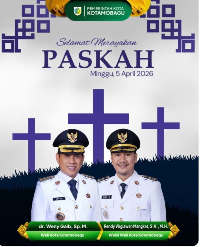 
 Wali Kota dan Wakil Wali Kota Kotamobagu Ucapkan Selamat Paskah