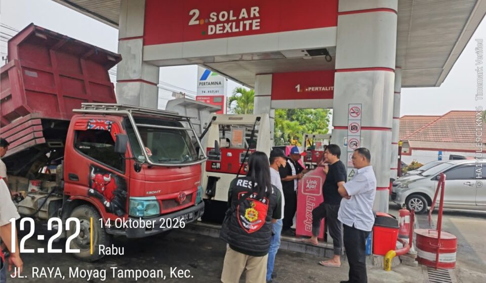 Tim URC Polres Kotamobagu Gencar Patroli Mobile di SPBU, Antisipasi Penimbunan BBM Subsidi